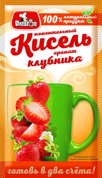 Кисель моментальный Pr.Preston с ароматом клубники, 30 г