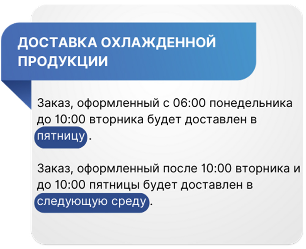 Доставка охлажденной продукции