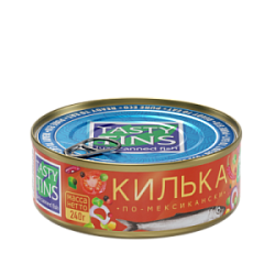 Килька по-мексикански обжаренная в томатном соусе с овощами "Вкусные Консервы", 240 гр