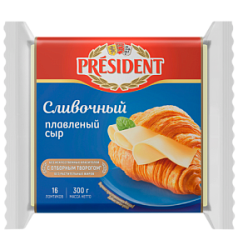 Сыр плавленый Сливочный 40% President, 150 г