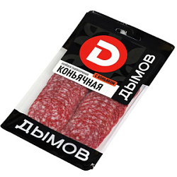 Колбаса Коньячная с/к в нарезке Дымов, 90 г