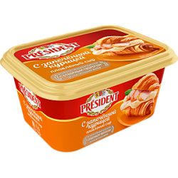 Сыр плавленный "С запеченной курицей" President 45%, 400 гр