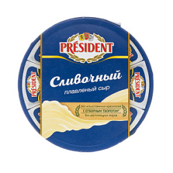 Сыр плавленый Сливочный President 45%, 140 г