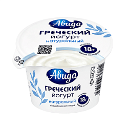 Йогурт Греческий натуральный с повышенным содержанием белка Авида 2%, 230 г